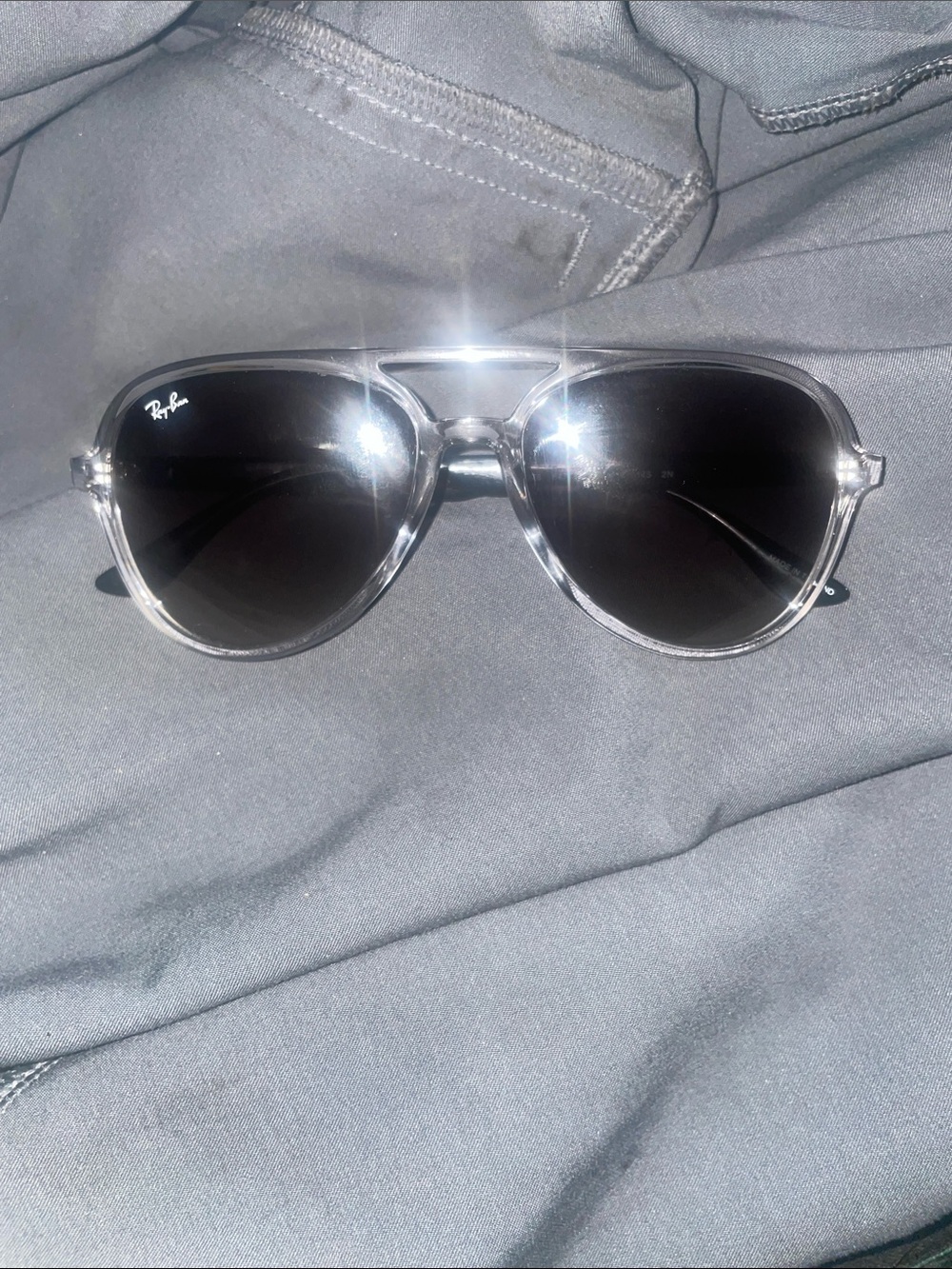 Ray-Ban Clear Frame Sunglasses with Black Gradient Lenses Ray-Ban RB4376